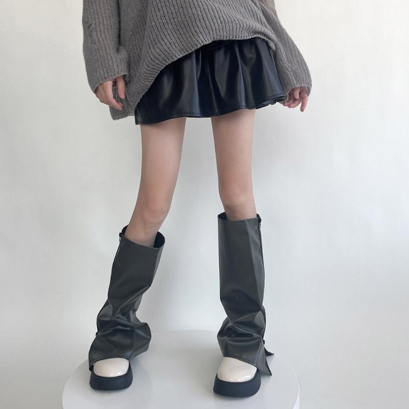 Scaldamuscoli Al Ginocchio da Donna Leggings Caviglia Alta Benda Ginocchio Alto Stivale Tubo Lungo Calze Lunghe Manica per Gamba Copri Polpaccio