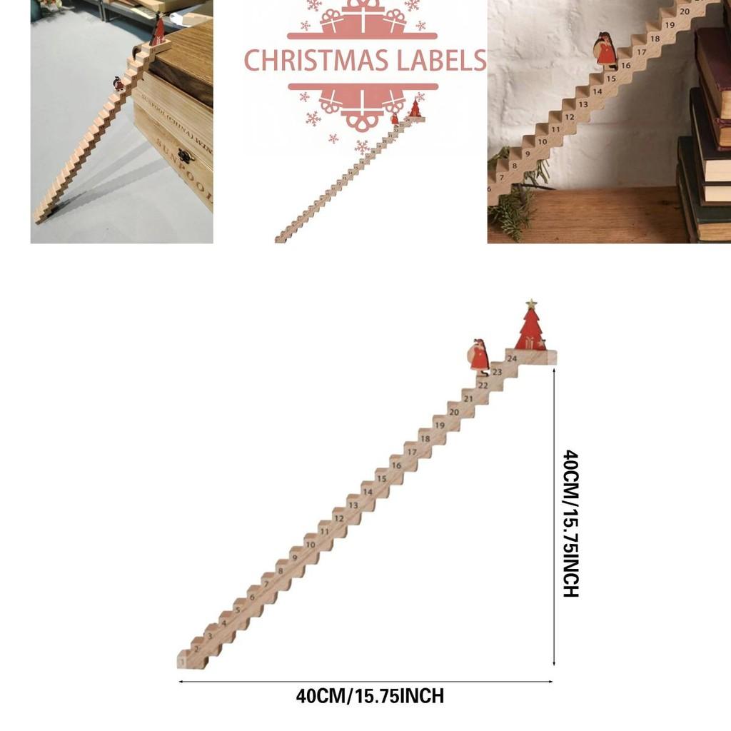 Advent Countdown Festive Santa Claus Staircase Wooden Christmas Countdown Calendar