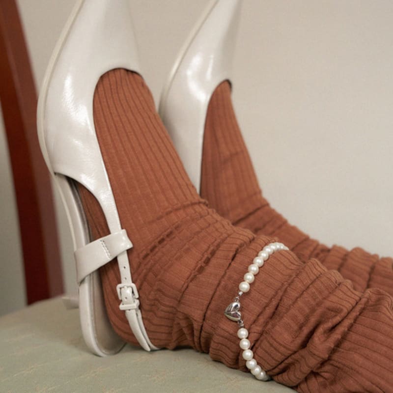 geegee pearl heart anklet