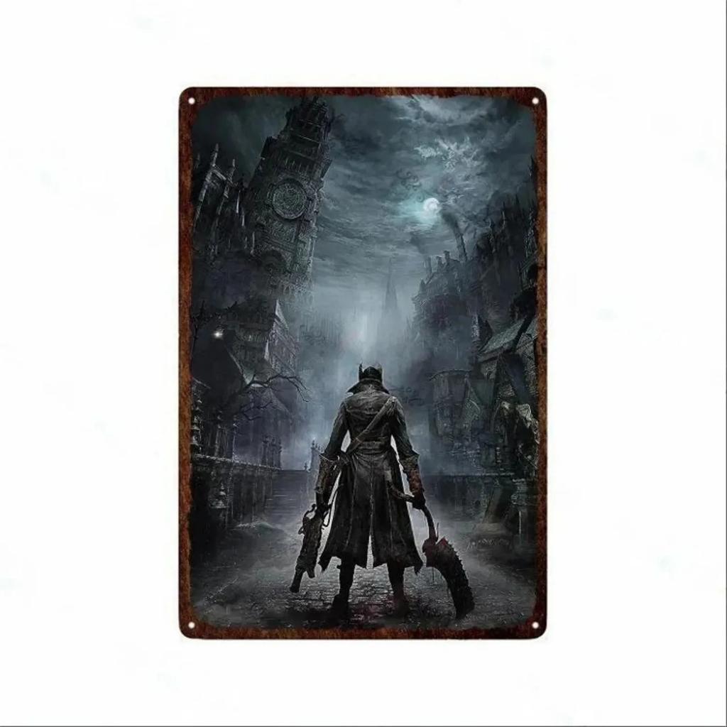 Plaque Metal Tin Signs Bloodborne Wall Decoration Vintage Art Posters Iron Painting for Man Cave Home Cafe Game Room Club Bar