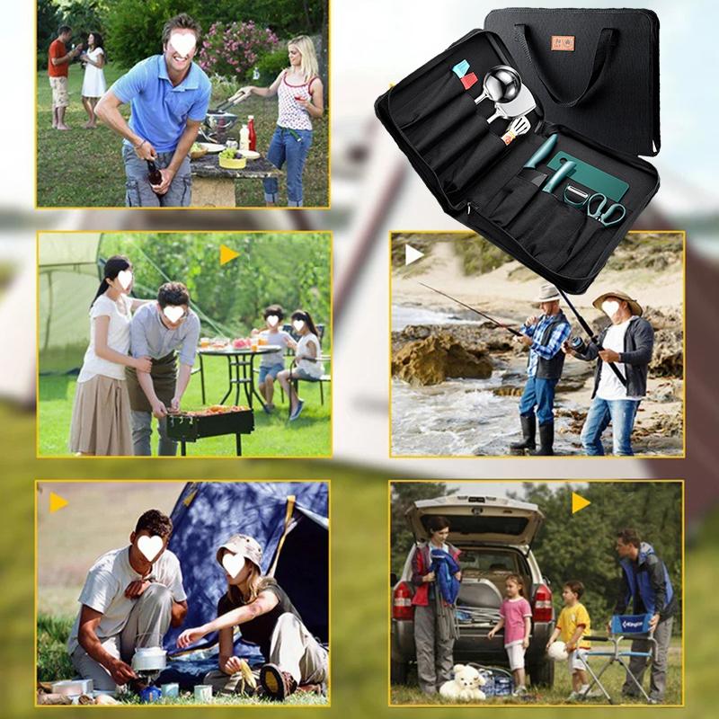 Torba na 9 noży szefa kuchni Przenośna Profesjonalna Etui na przybory kuchenne Noże Kieszeń na nóż do szkoły na zewnątrz Podróżny Kempingowy