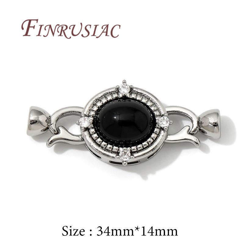 18K Real Gold Plated Inlaid Natural Stone Jewelry Clasps Fasteners For Bracelets Accessories,Locks For Jewelry,Necklace Findings