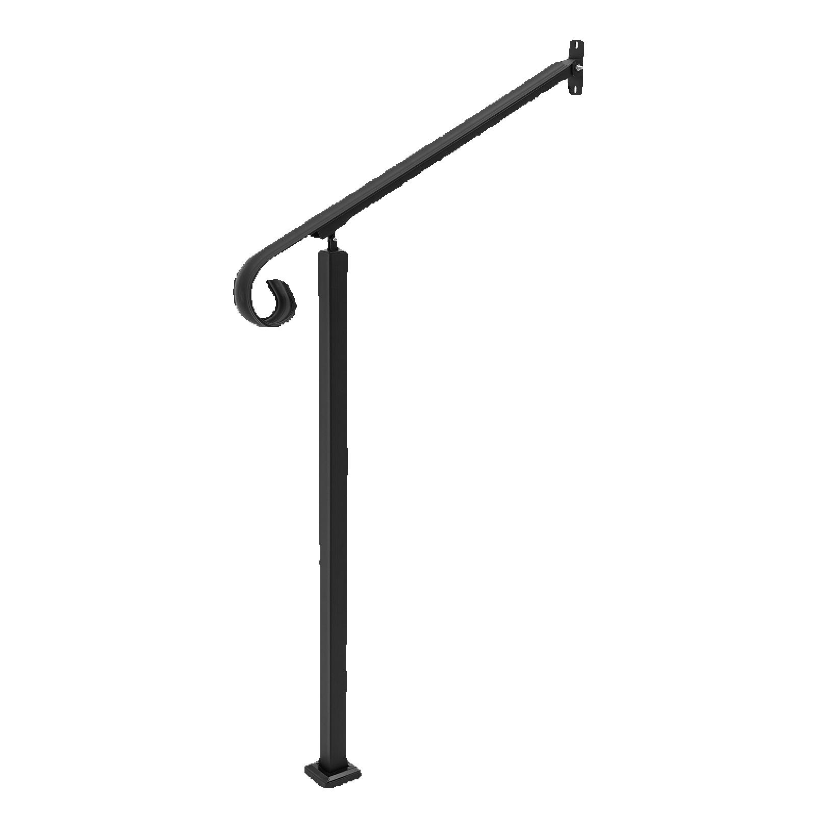 

Лестничные перила, Металлические лестничные перила, Комплект для установки лестничных перил на 2 ступени, Закругленные углы и края для лестниц, вилл 12 inch чёрный