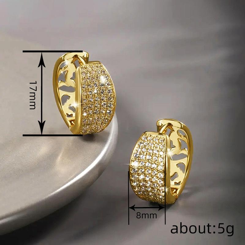 Temperament earrings women, shiny inlaid zircon jewelry, light luxury high-end exotic
