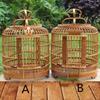 Bamboo Handmade Small Canary birdcage Bird house box Home Decoration Hanging ornament Feeding birds nest hoose outdoor