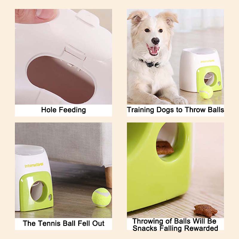 Pet Ball Leakage of Food Toy Dog Tennis Food Reward Machine Interactive Treatment Slow Feeder Toy Suitable for Cats and Dogs
