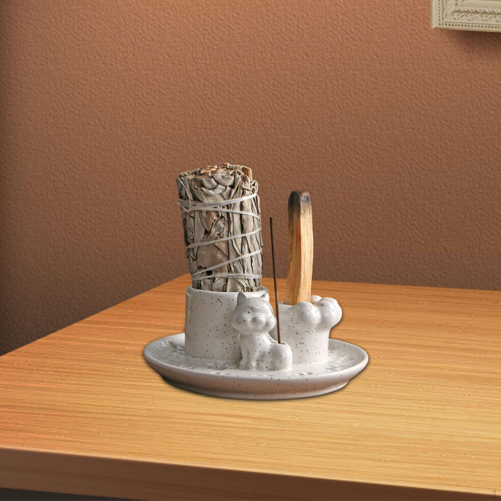 

Подставка для благовоний, декоративная свеча в виде кошки, подарочный домашний декор, керамика для гостиной Black Spots