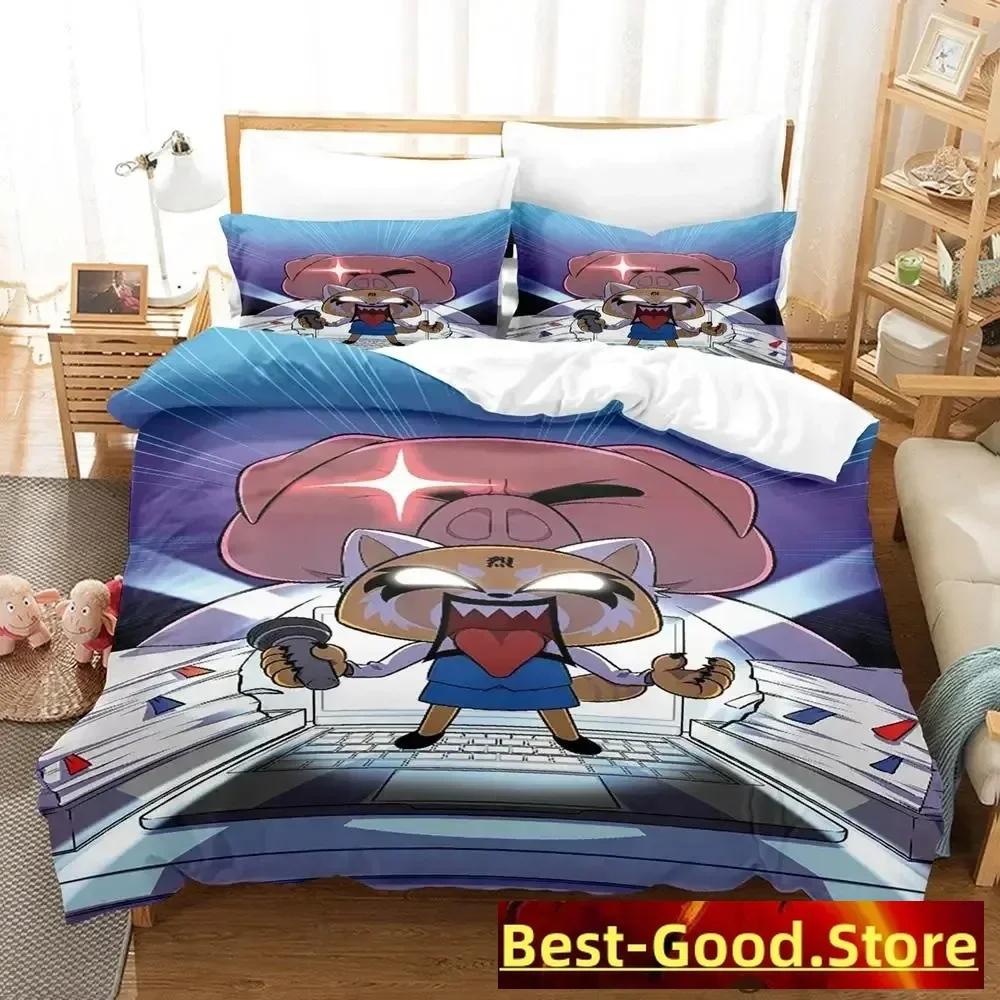 Aggretsuko Bedding Set Single Twin Full Queen King Size Bed Set Aldult Kid Bedroom Duvetcover Sets Anime Parure De Lit Bed