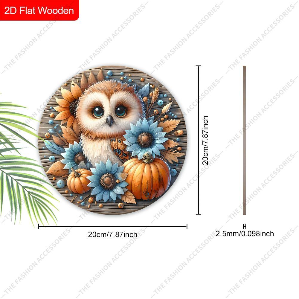 2D Plane Hanging Decorative Signs, Interior Wall or Door Decoration, Garden Decoration, Owl Pattern, Interesting Gifts for Family and Friends