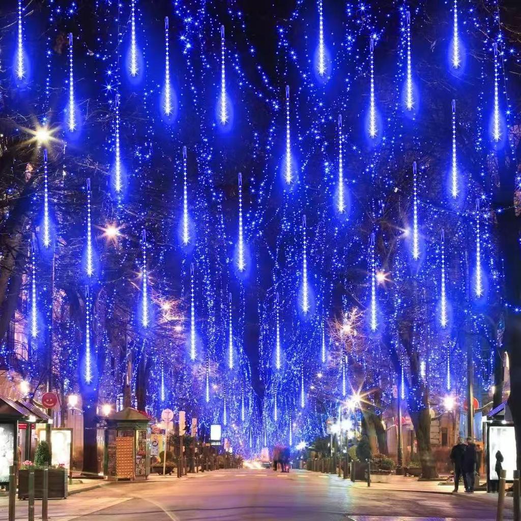 Waterproof LED Meteor Shower String Lights – Flashing, Colorful Christmas Decoration for Trees and Streets