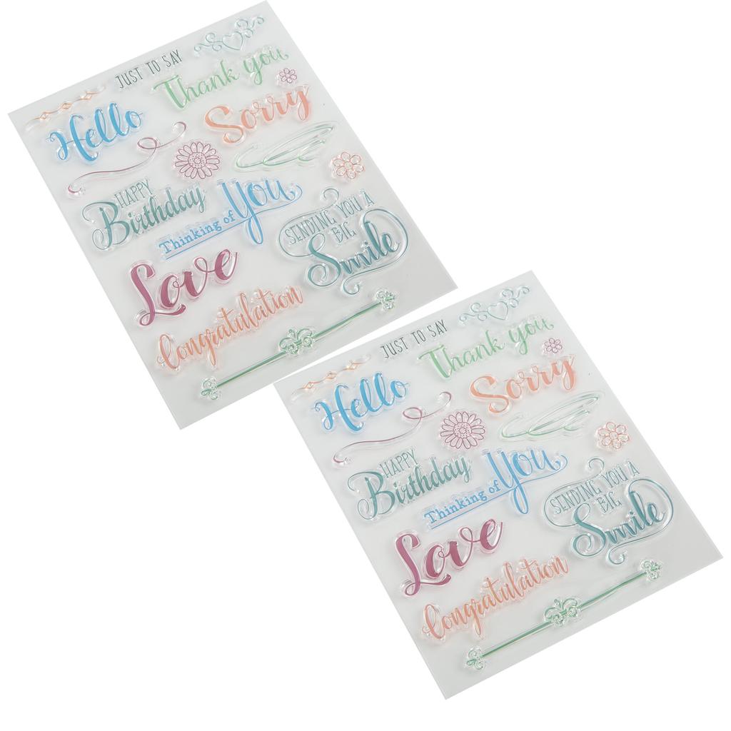 2pcs Clear Stamps  Interesting  Reusable  Material Transparent Appearance Embossing Scr