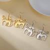 Fashionable Cat Charm Swinging Earrings Stainless Steel Fun Long Tail Cat Hanging Earrings Fashion Daily Jewelry Gifts
