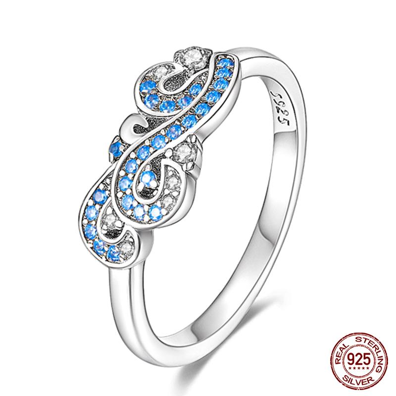 Real 925 Silver Plate Colorful Dragonfly Butterfly Cubic Zircon Rings For Women Wedding Engagement Birthday Jewelry Gift