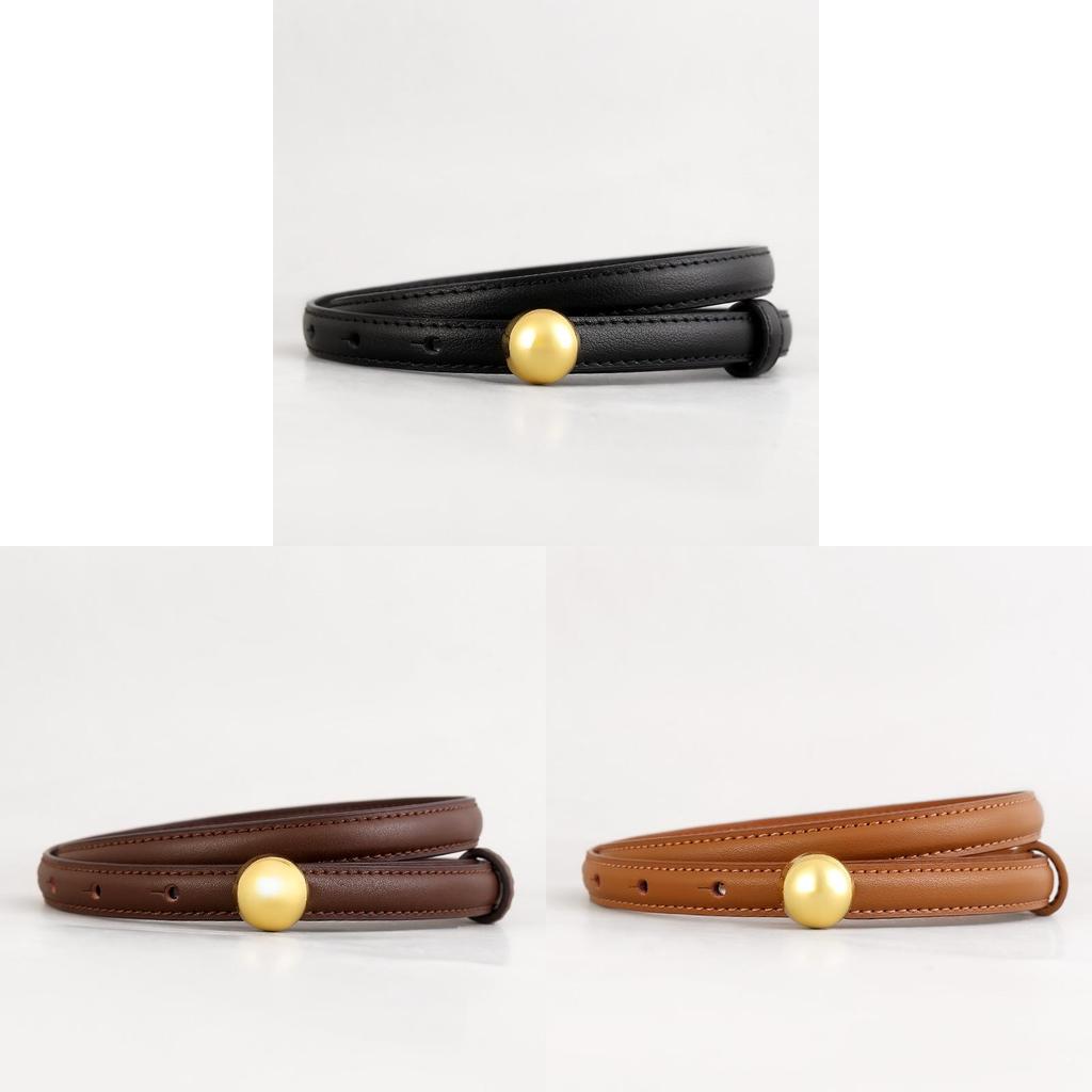 Echter Leder Damen Skinny Gürtel Mit Dornschließe Für Kleid Und Sommerkleidung