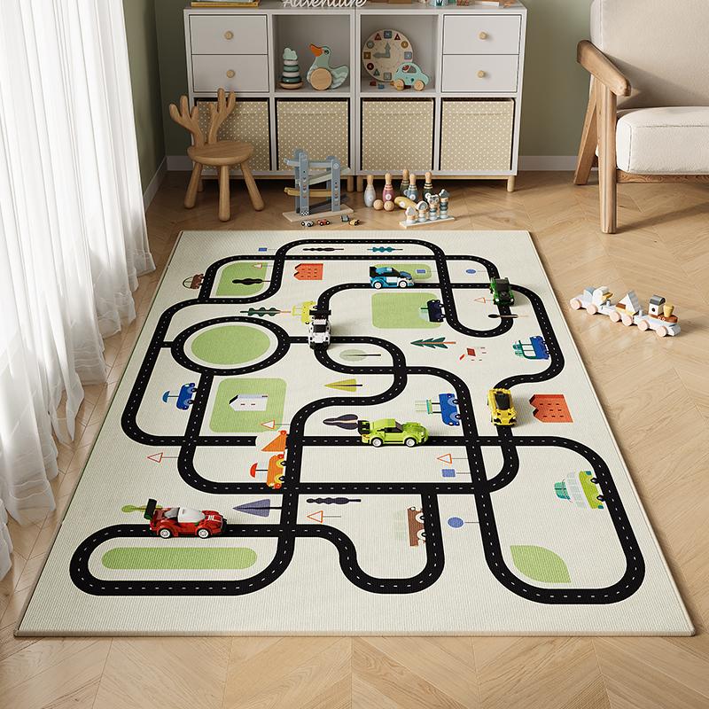 

VIKAMA Kids Rug Play Mat for Toy Cars,Colorful and Fun Play Rugs with Roads for Kid Rooms Decor,Soft Area Rug with Non-Slip Back 100x160CM(3.3X5.3FT