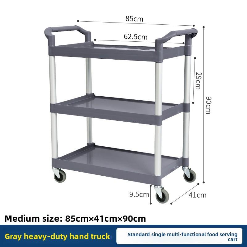 Three Tier Hotel Food Service Cart Commercial Silent Food Delivery Trolley Restaurant Utility Cart Trolley for Tea Service Cart style-1