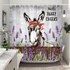 Funny Highland Cow In Bathtub Shower Curtain Green Plants Eucalyptus Leaves Sunflower Lavender Shower Curtains Bathroom Decor