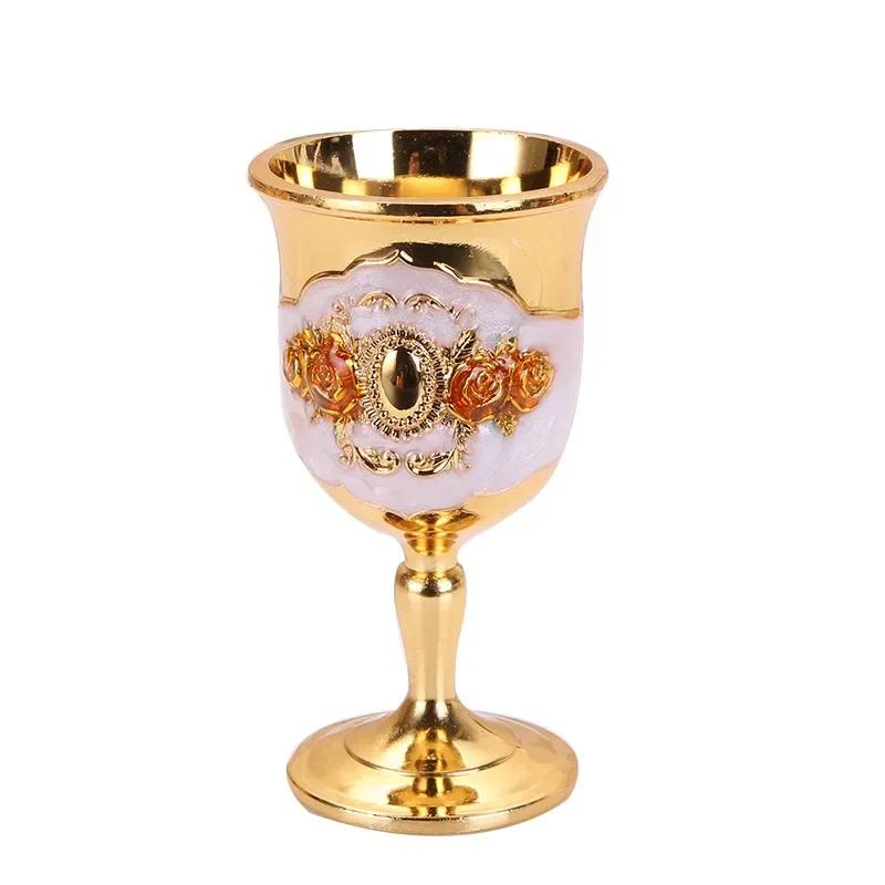 Metal Wine Glasses Retro Wine Cup Goblet Vintage European Style Champagne Cocktail Glasses Bar Home Decor Drinkware