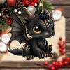 2D Acrylic Black Dragon Design Decorative Pendant Car Rearview Mirror Decoration Pendant Christmas Tree Ornament