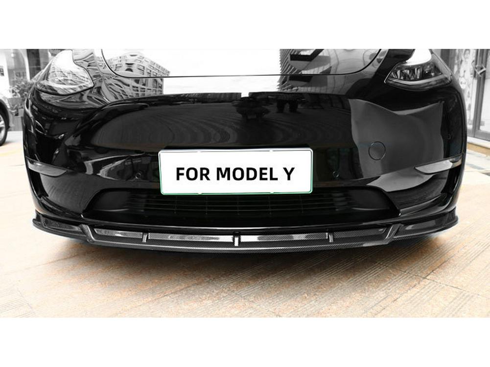 Kolfiberkarosskit för Tesla Model Y: Frontläpp, Sidokjolar, Bakspoiler.
