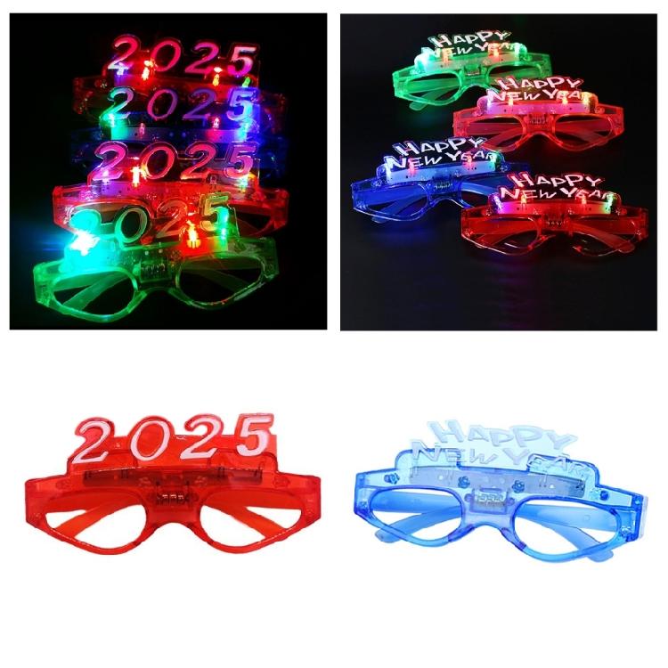 2025 Light up Glasses 2025 New Year Party Eyeglasses Decoration Photography Props for New Years Party Christmas Wedding