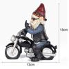 Outdoor Garden Gnome Ornament Dwarf Resin Stone Funny Elf Motorcycle Statue New