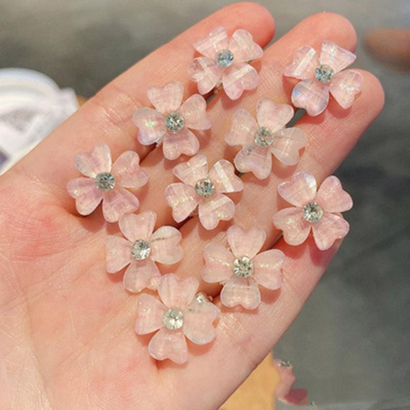 20KS Mini Kamínky Umělé Perly Květinová Vlasová Spona Květinové Sponky do Vlasů Pro Dívky Svatební Párty Doplňky