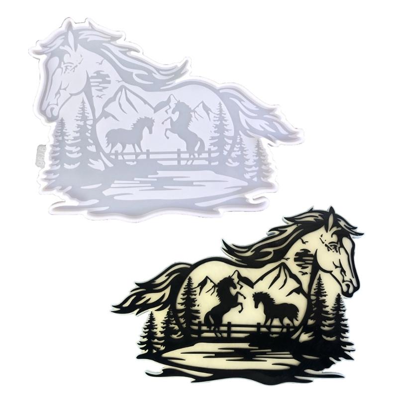 Personalized Horse Shaped Resin Wall Ornament Mold Unique Decoration Silicone Mold  Exquisite Decorative Items Moulds