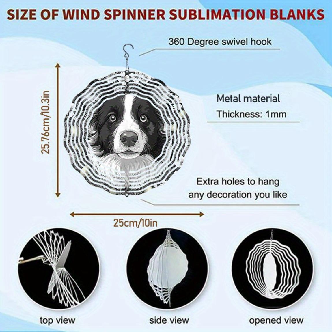 

3D Мандала Ветряной Спиннер – Шестиугольное Отражающее Металлическое Садовое Искусство с Дизайном Собаки Бордер Колли, Вращающийся на 360° Наружный Подвесной Декор для Всех Сезонов 01A