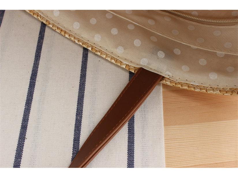 New Pastoral Straw Bag: Handmade Wheat Straw, Single Shoulder, Solid Color, Floral Design for Women