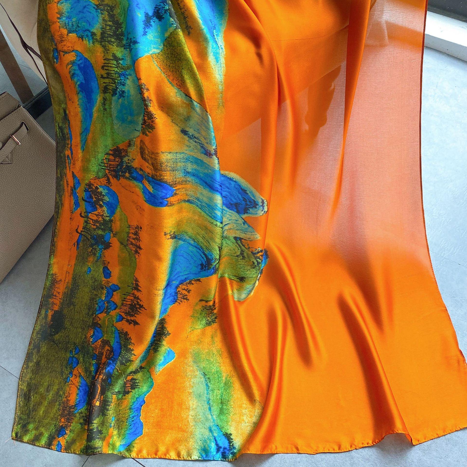 

Высококачественные роскошные шелковые шарфы, повязка на голову, шарфы, шейный шарф для женщин, шелковый шарф с цепочкой, женская декоративная шаль 180-90cm