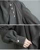 Dark Style Ruffle Neck Long Sleeve Casual Shirt