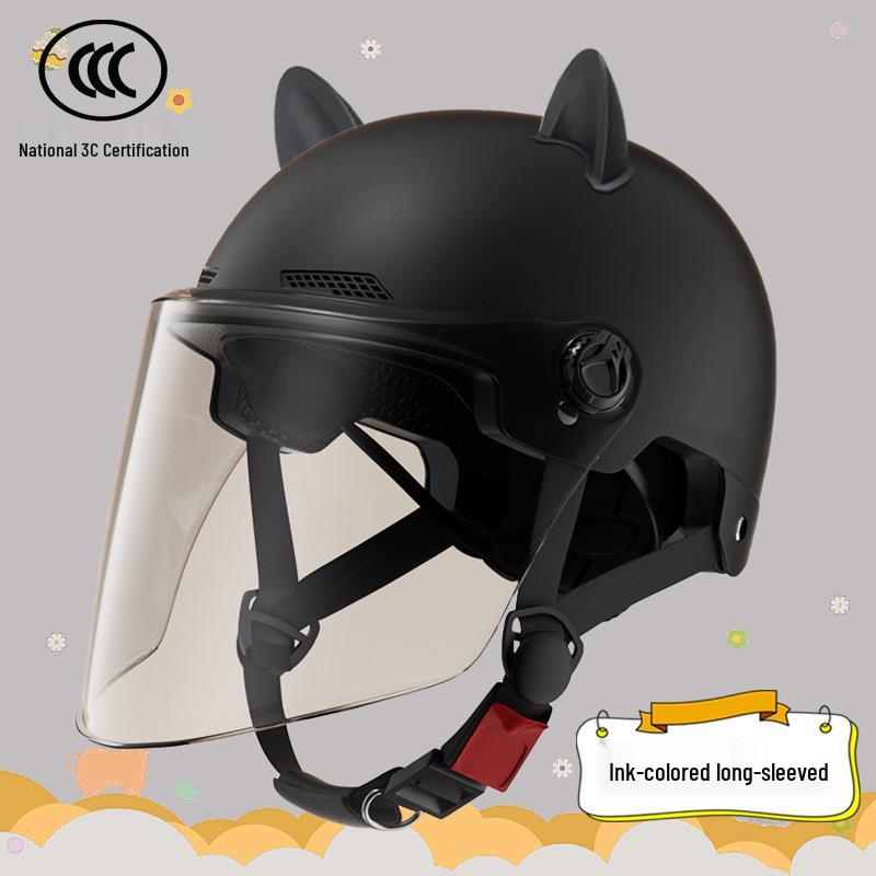 2026 Cat Ear Electric Bike Helmet 3C Certified - Unisex Summer Sun Protection