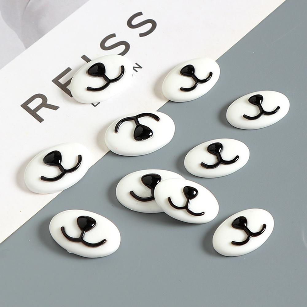10/20 Pieces Cartoon Elliptical Nose and Mouth Accessories for DIY Dolls, Hole-Top Shoes Buckles, Refrigerator Clings, Stickers