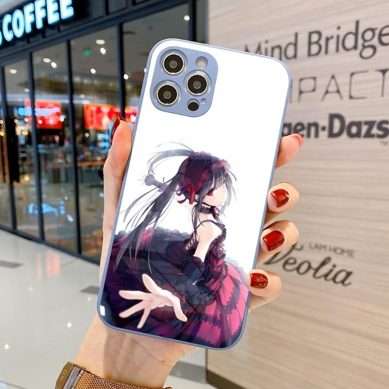 Cute Kurumi Tokisaki Phone Case For IPhone 14 13 12 11 Pro Max X XR XS 8 7 Plus Liquid Glass Color Phone Cover