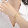 Cazador Minimalist Gold Plated Cuff Bracelets Stainless Steel Adjustable Women's Hand Bracelets Waterproof Jewelry Party Gift