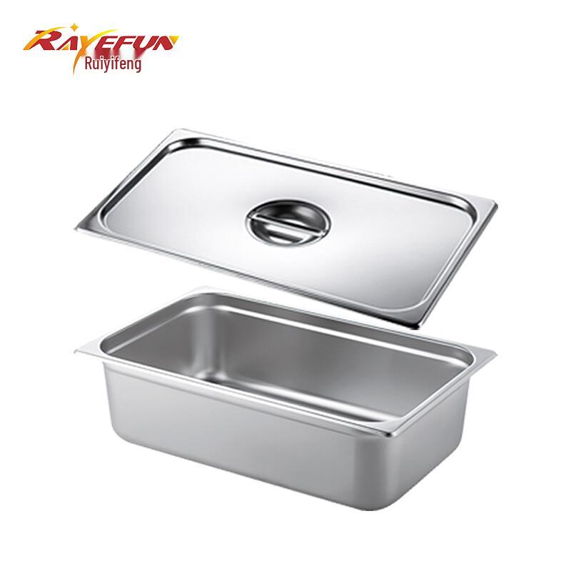 RAYEFUN Stainless Steel GN Food Pan with Lid