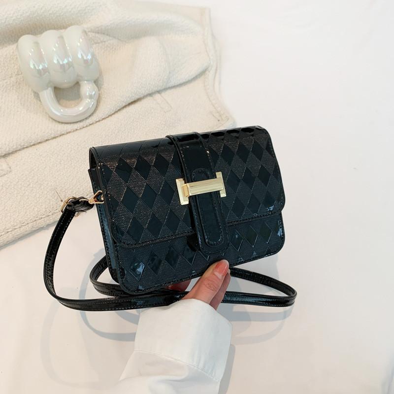 Trendy Street Style Small Square Bag Versatile Shoulder Bag For Women In Fall чёрный