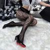 Style Fishnet Stockings Women Striped High Waist Fishnet Tights Summer Fishnet Hollow Floral Thigh High Pantyhose