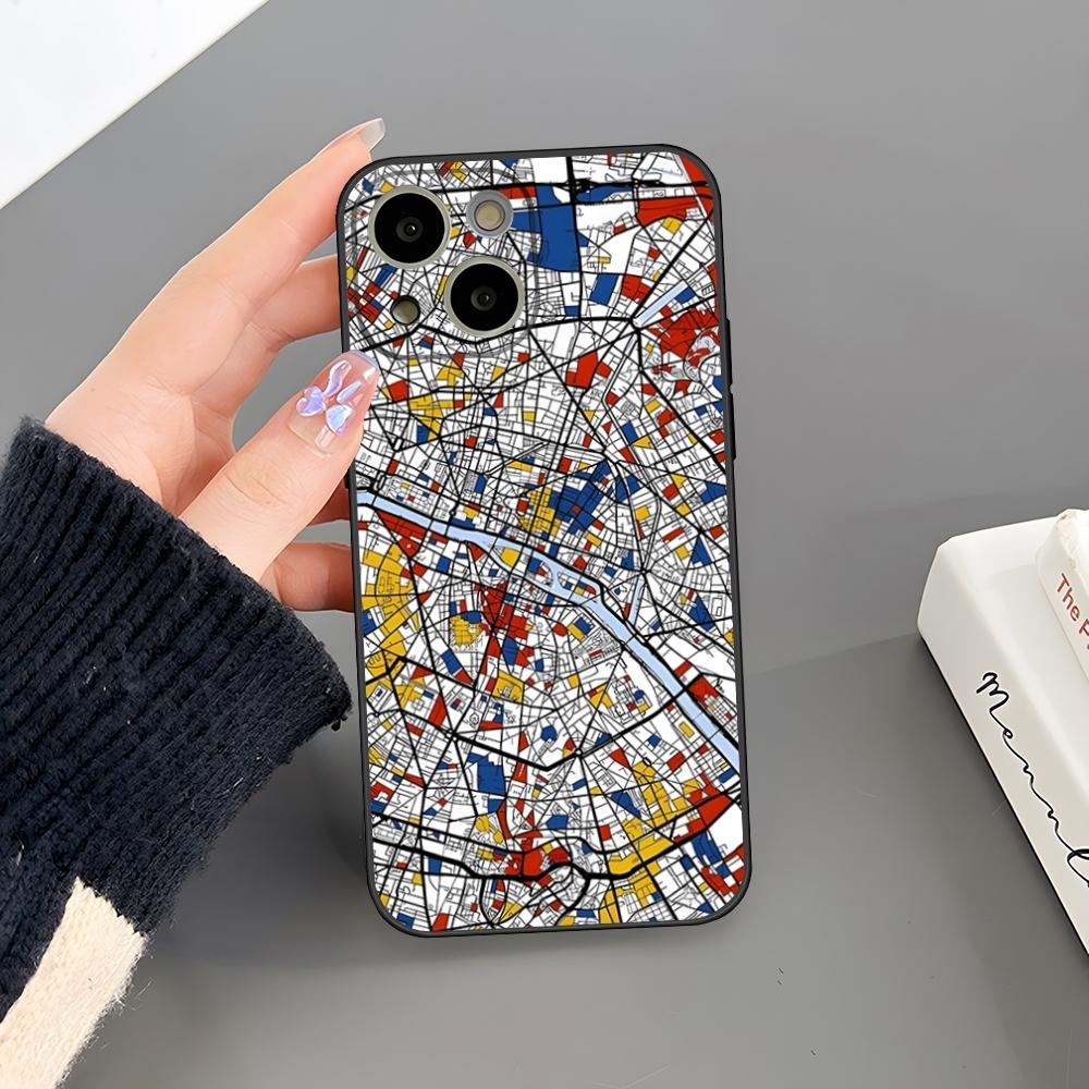 M-Mondrians Phone Case For Iphone 17 Air 15 Pro Max 14 Pro 16 Plus 12 13 11 Xr X Xs 8 7 Plus Back Cover