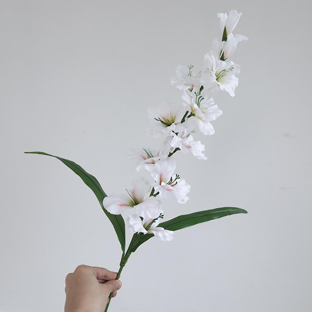 Real Touch Artificial Gladioluses Branch 12 Heads Fake Larkspur Flowers  Garden Decor