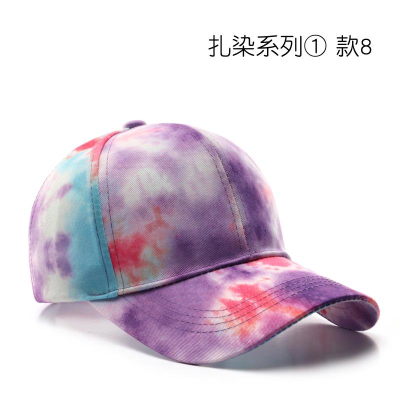 Tie Dyed Baseball Cap Men Women Summer Cotton Sunhat Unisex Outdoor Sports Snapback Running Fishing Travelling Baseball Hat