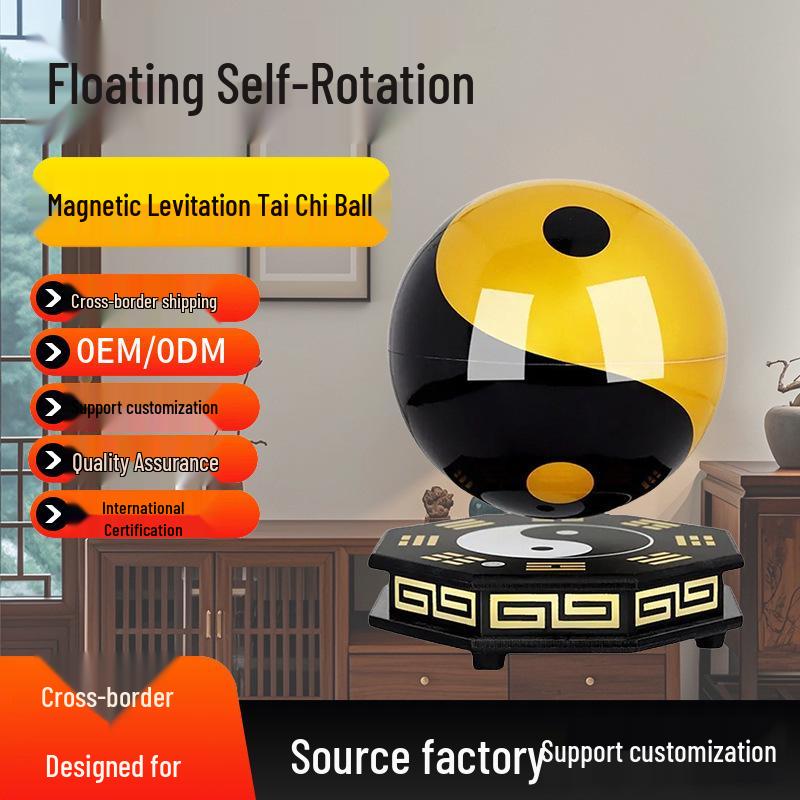 Magnetic Levitation Tai Chi Feng Shui Ball - Housewarming, Office, and Living Room Decor Ornament SIM10-6WJ