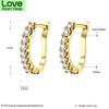 Bridal Bridal Jewelry Cubic Women Zircon Stone Stud Earrings Bohemian Ladies Gold Color Color Crystal Stone Earrings Accessories High QualityTrendy