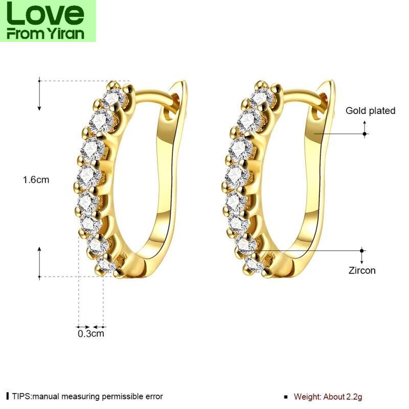 Bridal Bridal Jewelry Cubic Women Zircon Stone Stud Earrings Bohemian Ladies Gold Color Color Crystal Stone Earrings Accessories High QualityTrendy