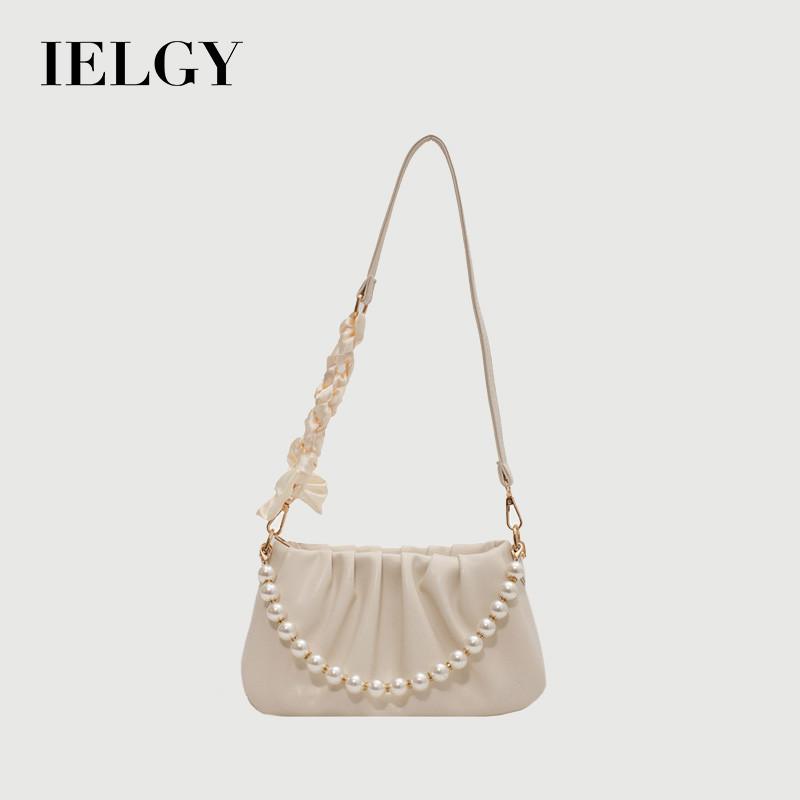 IELGY High-grade Pearl Fold Clouds Underarm Bag Crowdsourcing Women New Summer Joker Shoulder Messenger Bag
