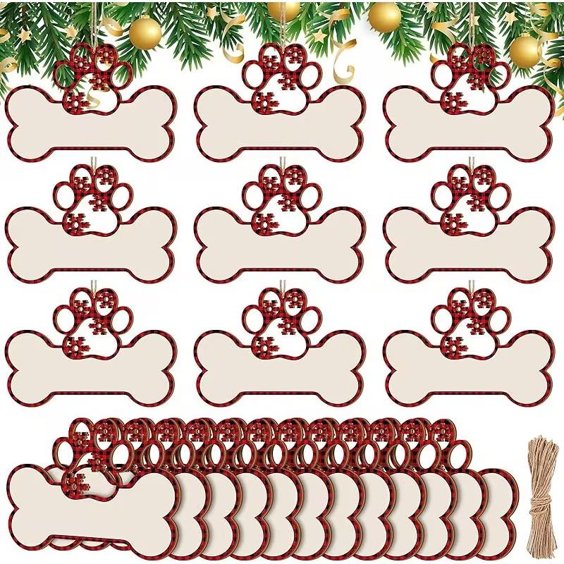 10Pcs Personalized Dog Ornament Christmas Tree Decoration Custom Name Pet Christmas Gift Ball Pendant