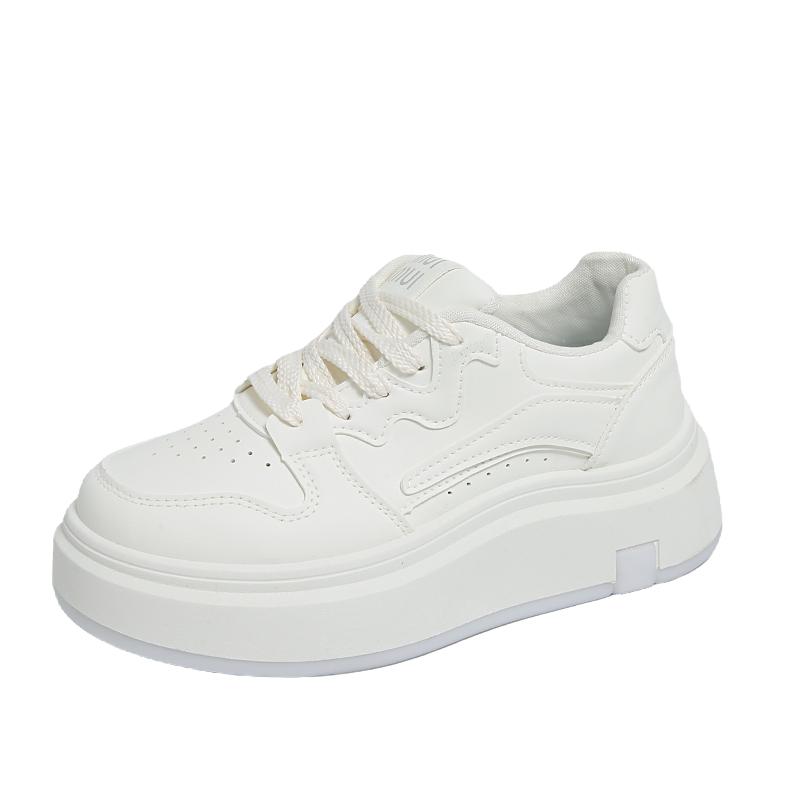 

Thick Bottom Color Cross Lace-up Fashion All Light Comfortable Non-slip Breathable Sports Casual Wear-resistant Women s Shoes 35 бежевый