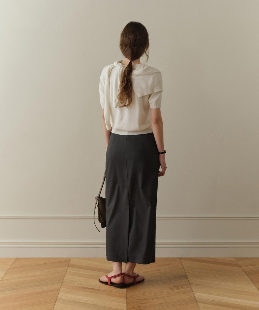 Poyueoaijeuonli Karin Maxi Skirt (Charcoal)
