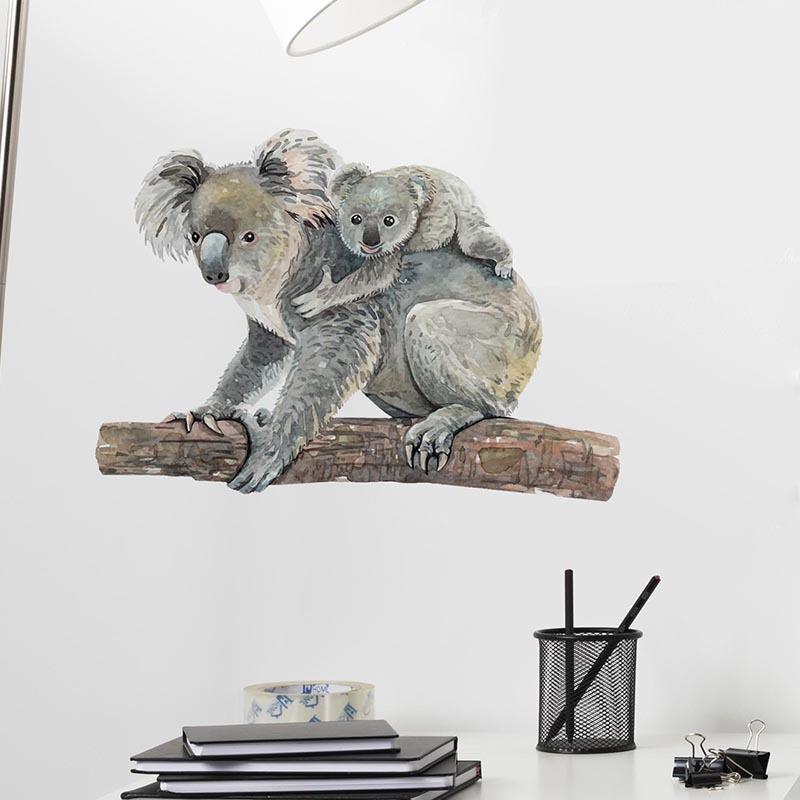 Bear Hugging a Tree Creative Minimalist Wall Sticker for Home Decor Self-Adhesive Removable Decal